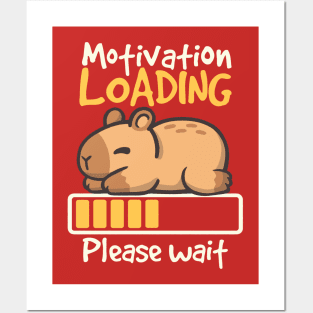 Capybara motivation loading Posters and Art